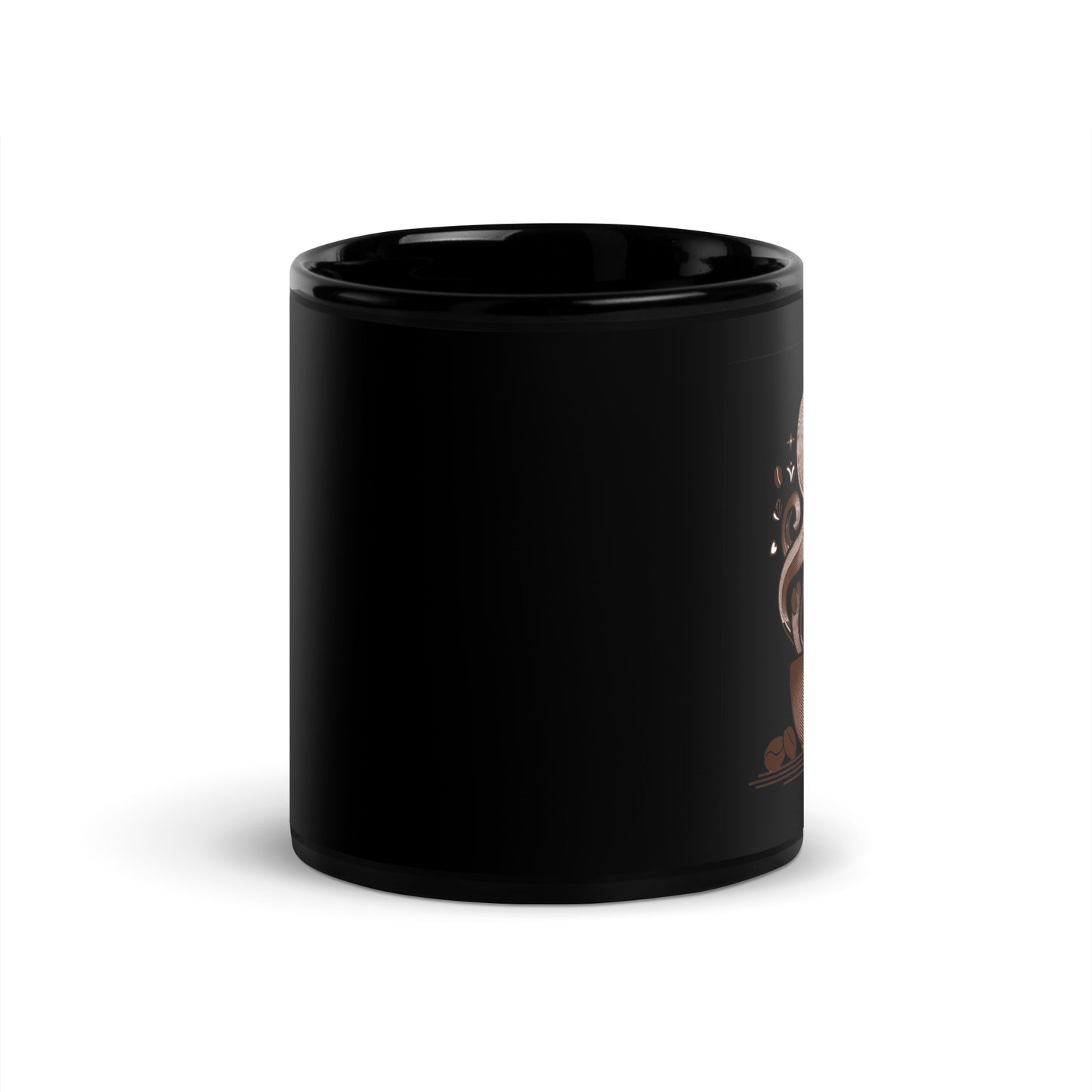 Black Glossy Mug - Coffee