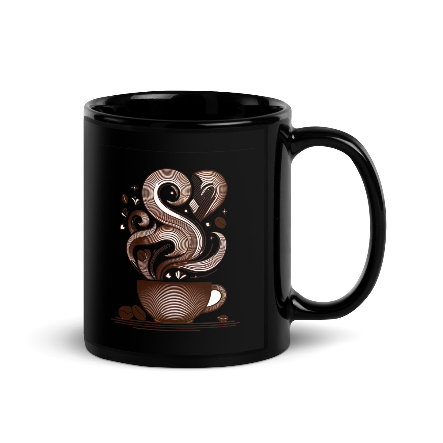 Black Glossy Mug - Coffee