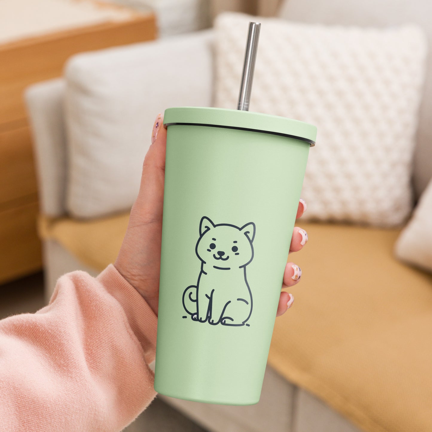 Cute Shiba Inu - Insulated tumbler with a straw 20 oz.