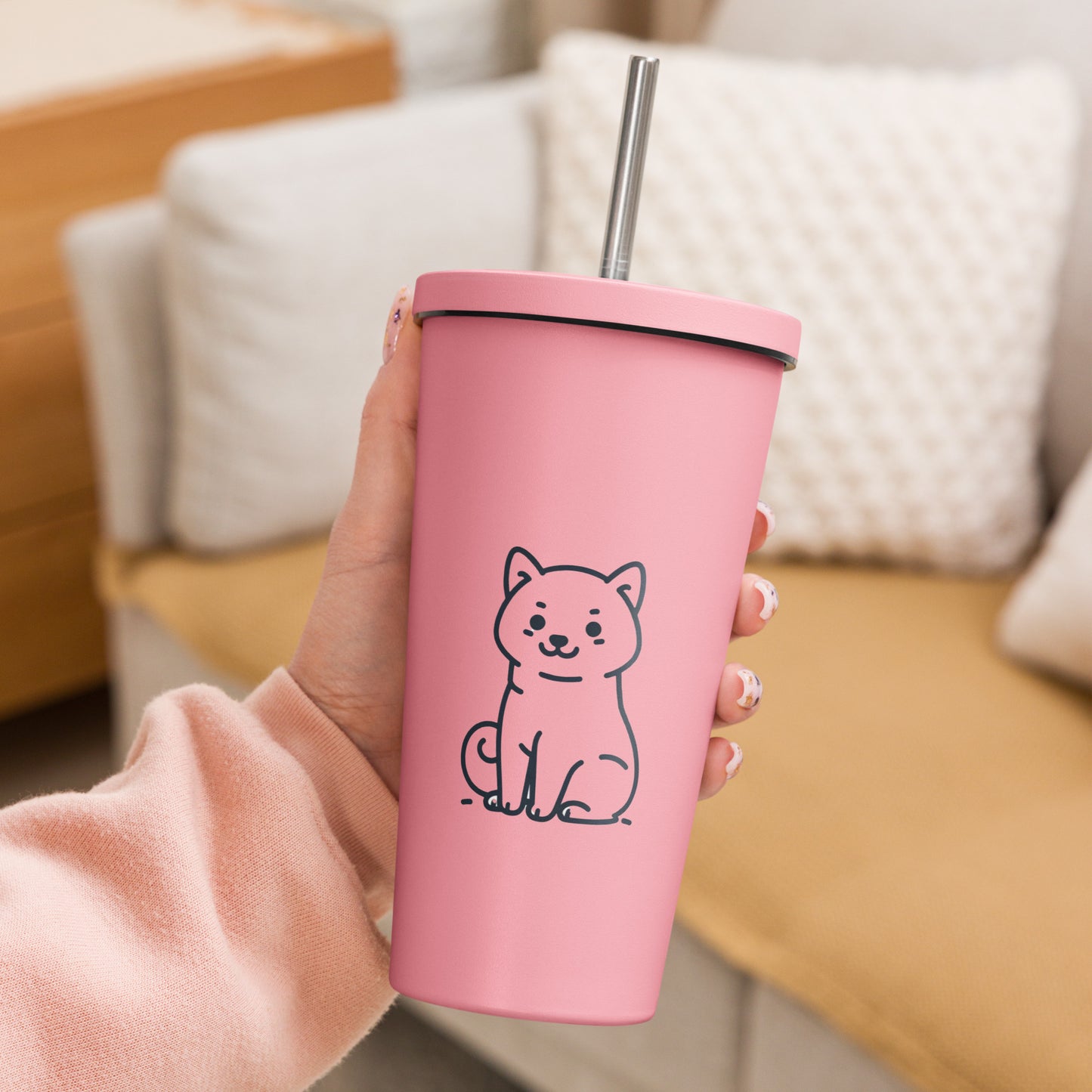 Cute Shiba Inu - Insulated tumbler with a straw 20 oz.