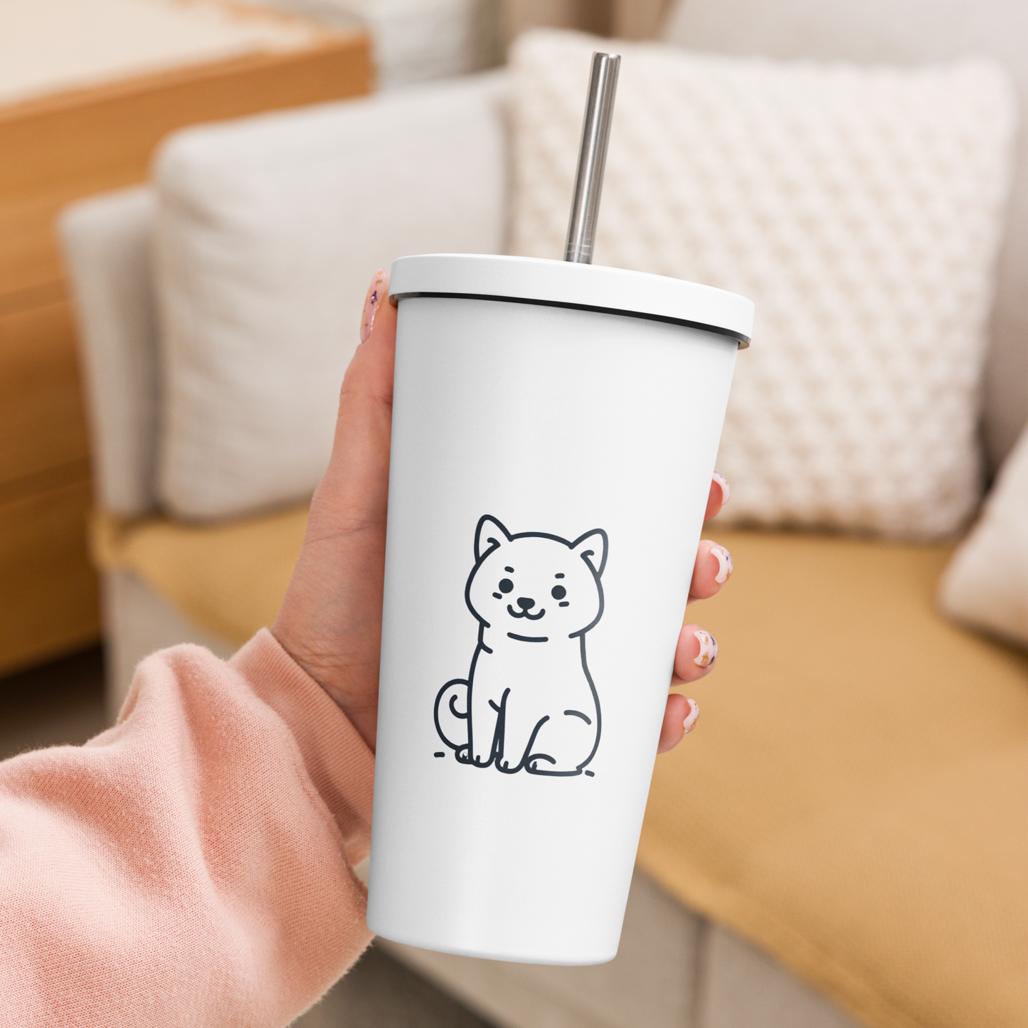 Cute Shiba Inu - Insulated tumbler with a straw 20 oz.